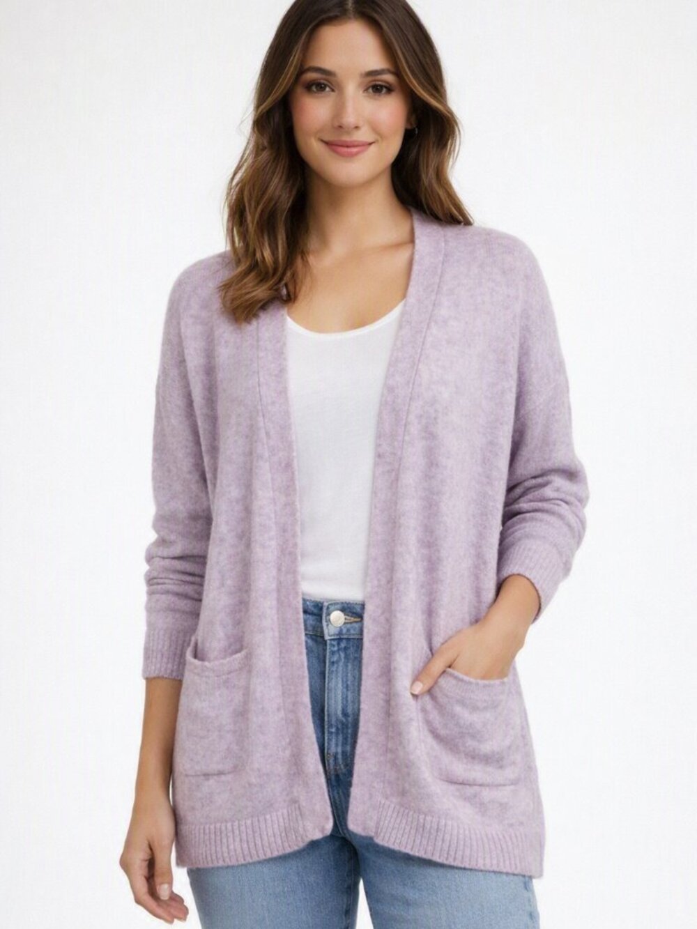 J. Crew Boyfriend Wool Alpaca Purple Cardigan Sweater Medium H9622